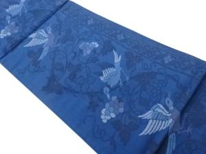 葡萄唐草に花葉・鳥模様織出し全通袋帯